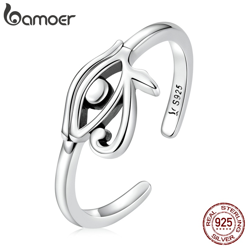 Bamoer Anel Feminino Aberto De Olho De Prata 925/Tamanho Ajustável/Bijuteria Fashion Para Mulheres SCR801 em Oferta na Shopee