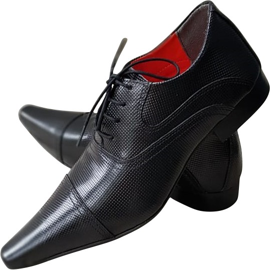 Sapato Masculino Italiano em Couro Social Executivo Preto Ref: 764