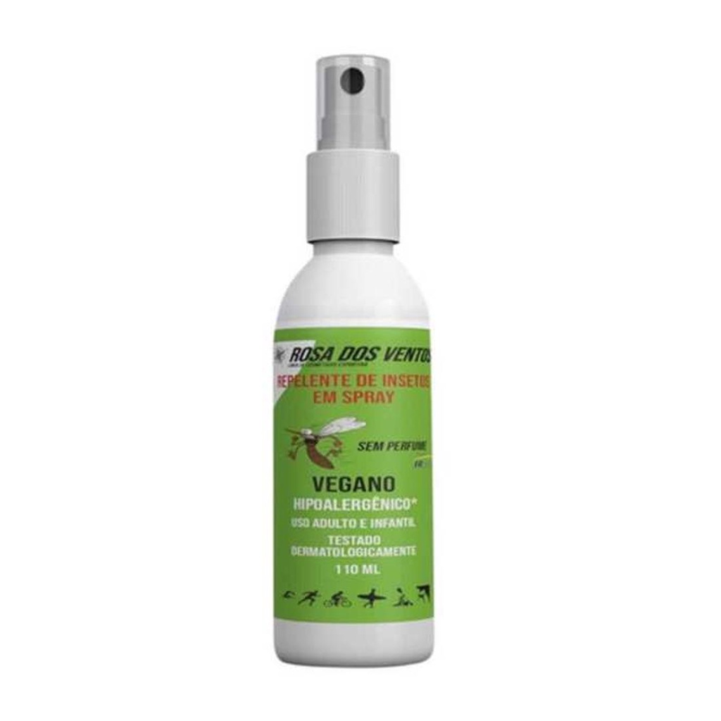 Repelente Spray Vegano 110ml Proteção De 10h Rosa Dos Ventos