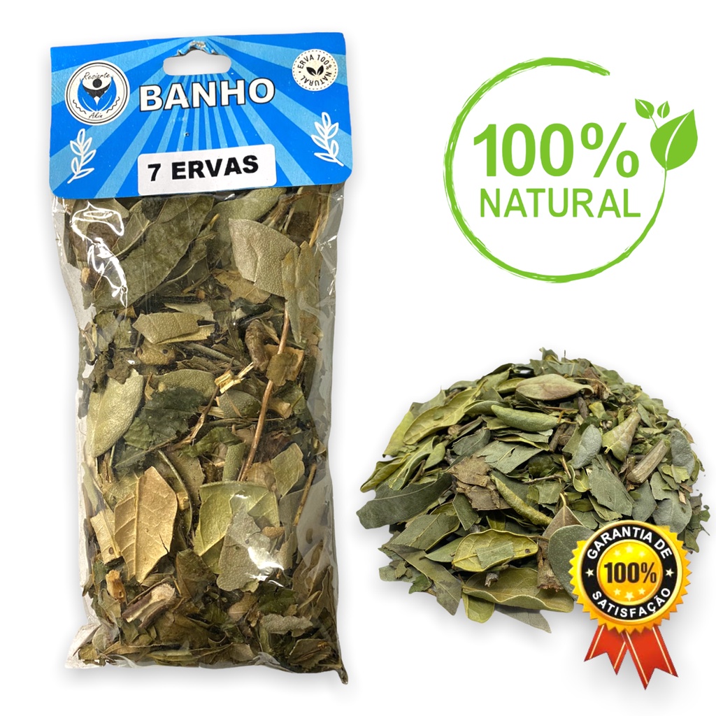 Banho De Ervas 7 Ervas Naturais - Defesa E Proteção Das Energias Negativas em Oferta na Shopee