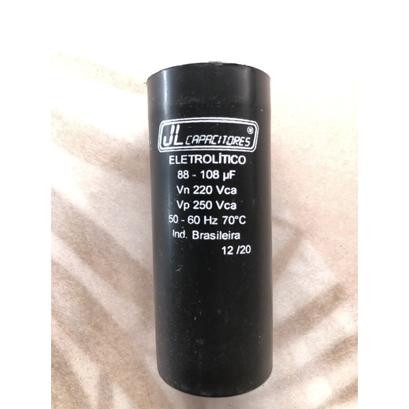 Capacitor partida 88-108uf 220v destrava motor de geladeira