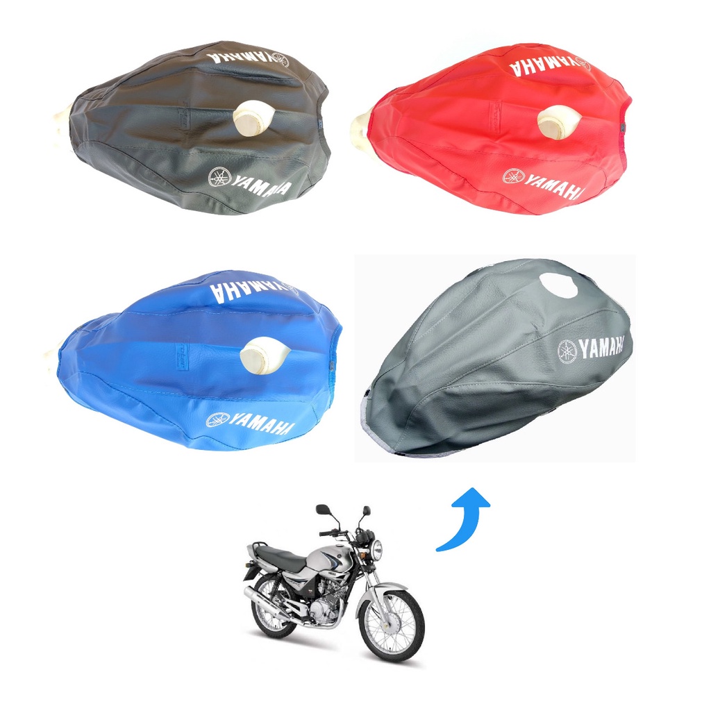 Capa Do Tanque Yamaha Ybr 125 C/ Logo Escrito De 2000 A 2008 - Azul - Vermelho - Preto - Cinza.
