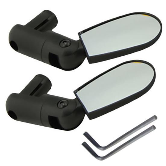 Kit Par de Espelho Retrovisor VIDRO Bike Com Encaixe no Guidão Giratório 360° Graus Segurança Preto