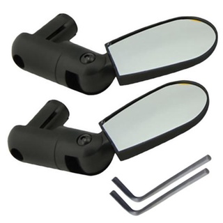 Kit Par de Espelho Retrovisor VIDRO Bike Com Encaixe no Guidão Giratório 360° Graus Segurança Preto