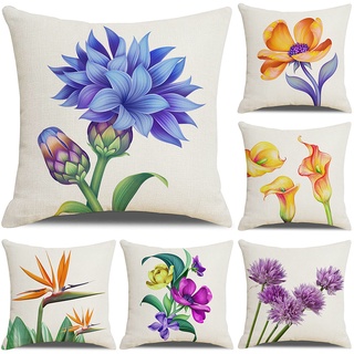 Estilo Simples De Linho Quadrado Fronha 45x45 Cm Primavera Fazenda Home Decor Capa De Almofada Impresso