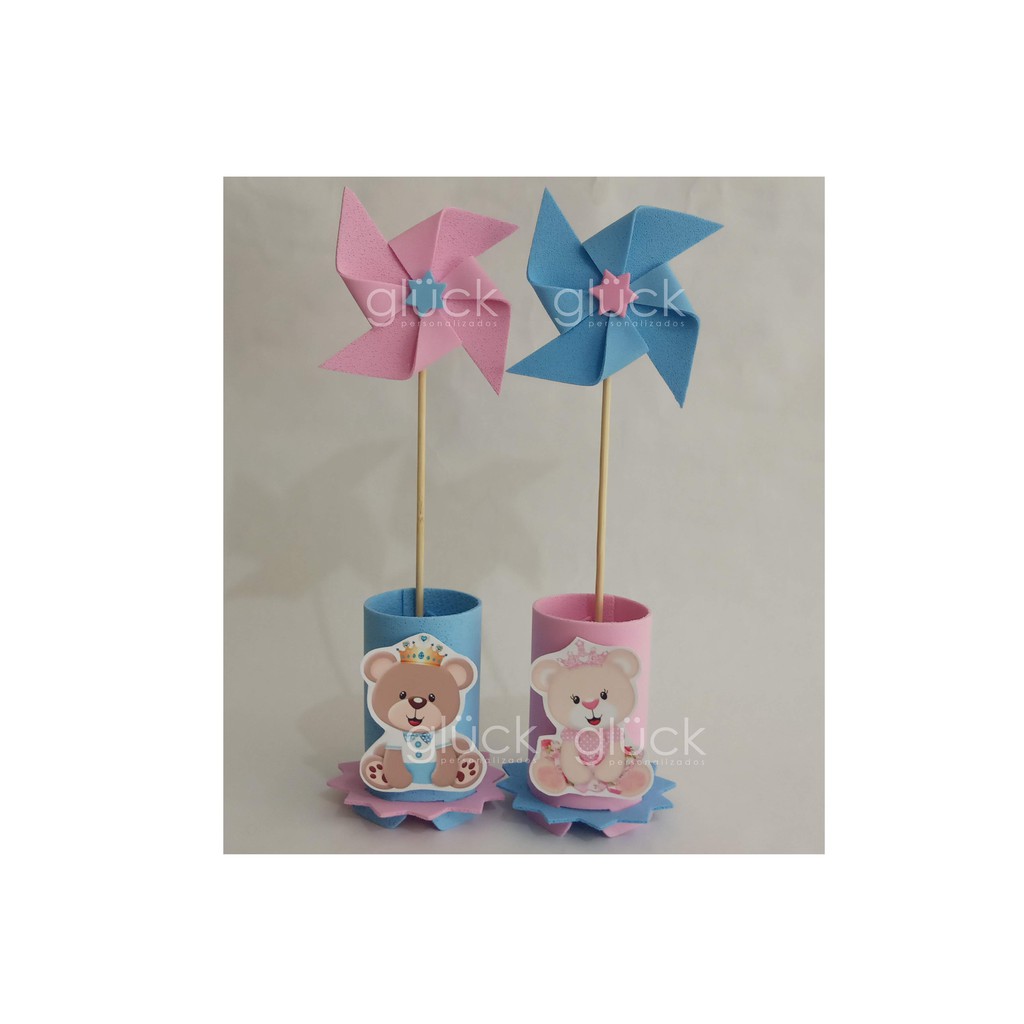 Kit 10 Enfeite Mesa Centro Festa Infantil Cha Revelacao Bebe Shopee Brasil