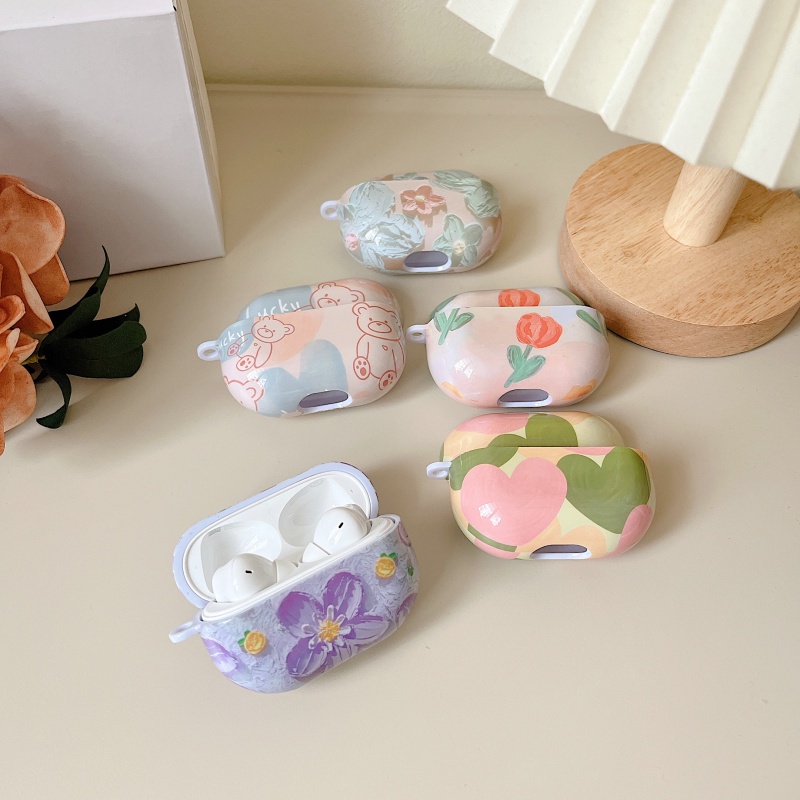 Redmi Buds 4pro Case Glossy Oil Pequenas Flores Frescas 4 Pro Fone De Ouvido Bluetooth Anti-Gotas Capa Dura