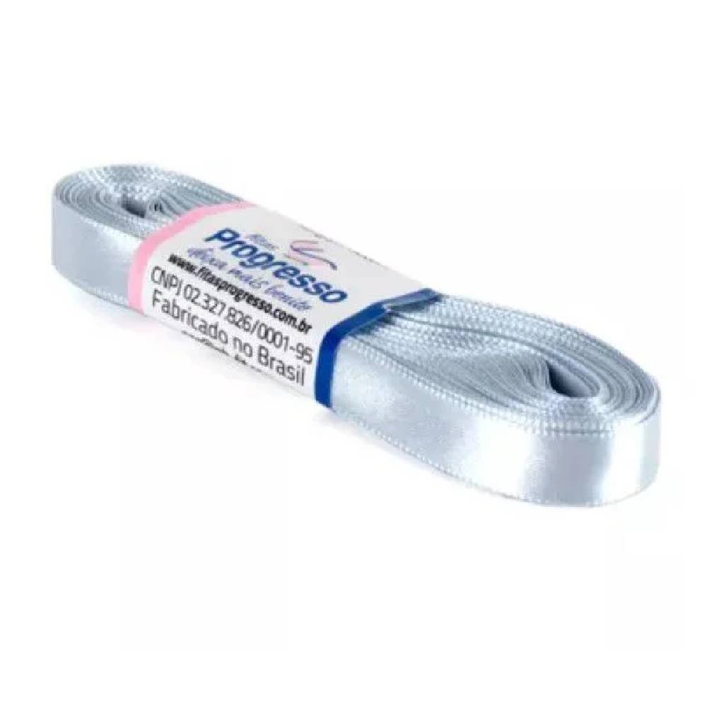 Fita de Cetim Progresso 10mm nº2 - 10m Cor 084 Prata - 1un