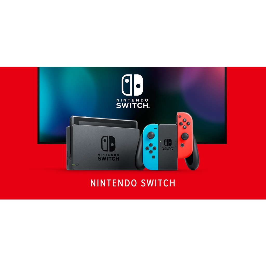 Nintendo Switch com JoyCon azul neon e vermelho neon BATERIA EXTENDIDA