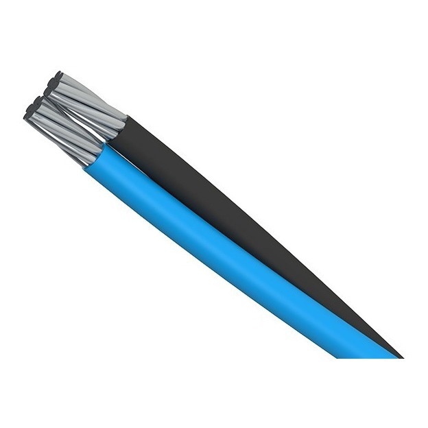 Cabo Duplex Alumínio 16mm 1kv Preto E Azul Megamax - 100 Mts