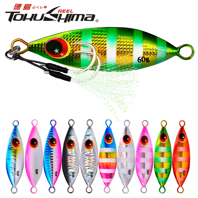 1Pcs 10-60g Metal Slow Jig 3D Olhos Lentos Isca De Pesca A Laser 5-8,5cm Trolling Lure 10colores Minnow Heavy Sinking