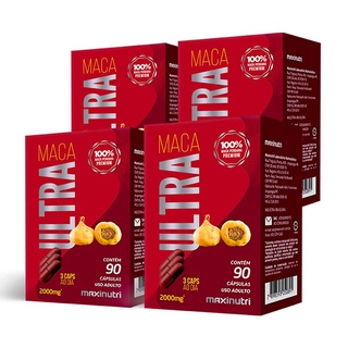 Kit 04 Maca Peruana Ultra 2000mg 100% Maca 90 Caps Maxinutri