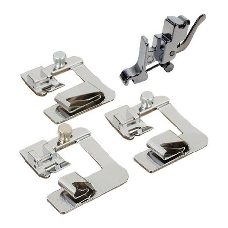 Kit 4 Calcador Sapata Barra Bainha Singer Elgin Janome Elna