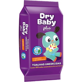 Toalhas Umedecidas Drybaby Plus com 100 unidades