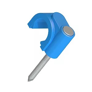 Fixador para cabo Coaxial 10mm azul - 15 unidades