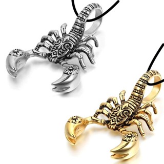 Colar Masculino Estilo Punk Vintage Com Pingente De Escorpião Em Aço Inoxidável em Oferta na Shopee