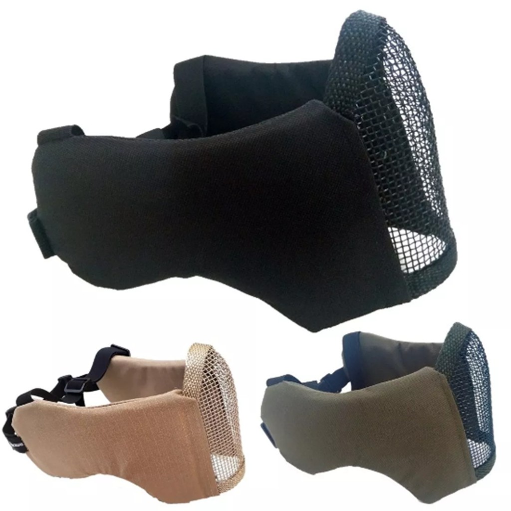 Mascara Meia Face Confort Metal Proteçao Orelha Segurança Airsoft Paintball Cores