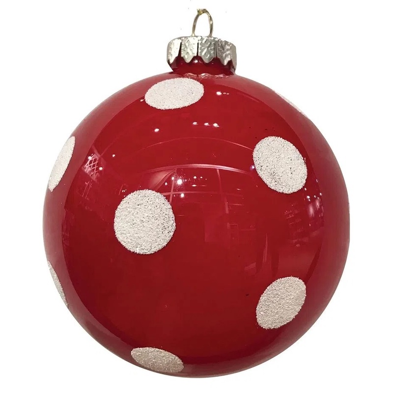 3 Bolas Natal Decorada 8cm Vermelho Perolado Decoração Natal | Shopee Brasil