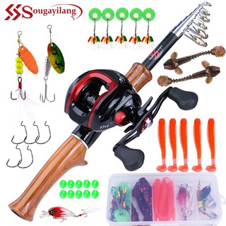 Vara de pesca com carretilha Sougayilang 1.6m 17+1 BB 7.1:1 Gear Ratio Max Drag 10kg