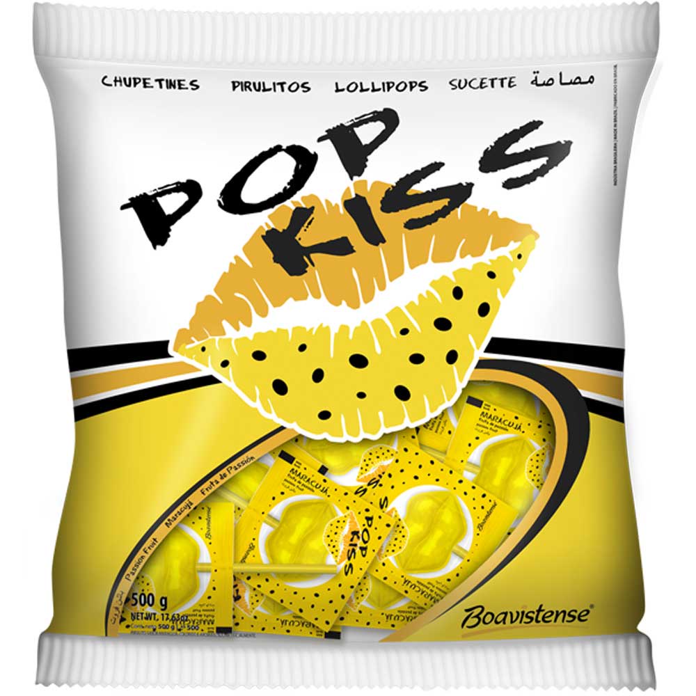 Pirulito Pop kiss Maracuja 500g - Florestal