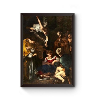 Quadro Caravaggio Natividade Com São Francisco São Lourenço