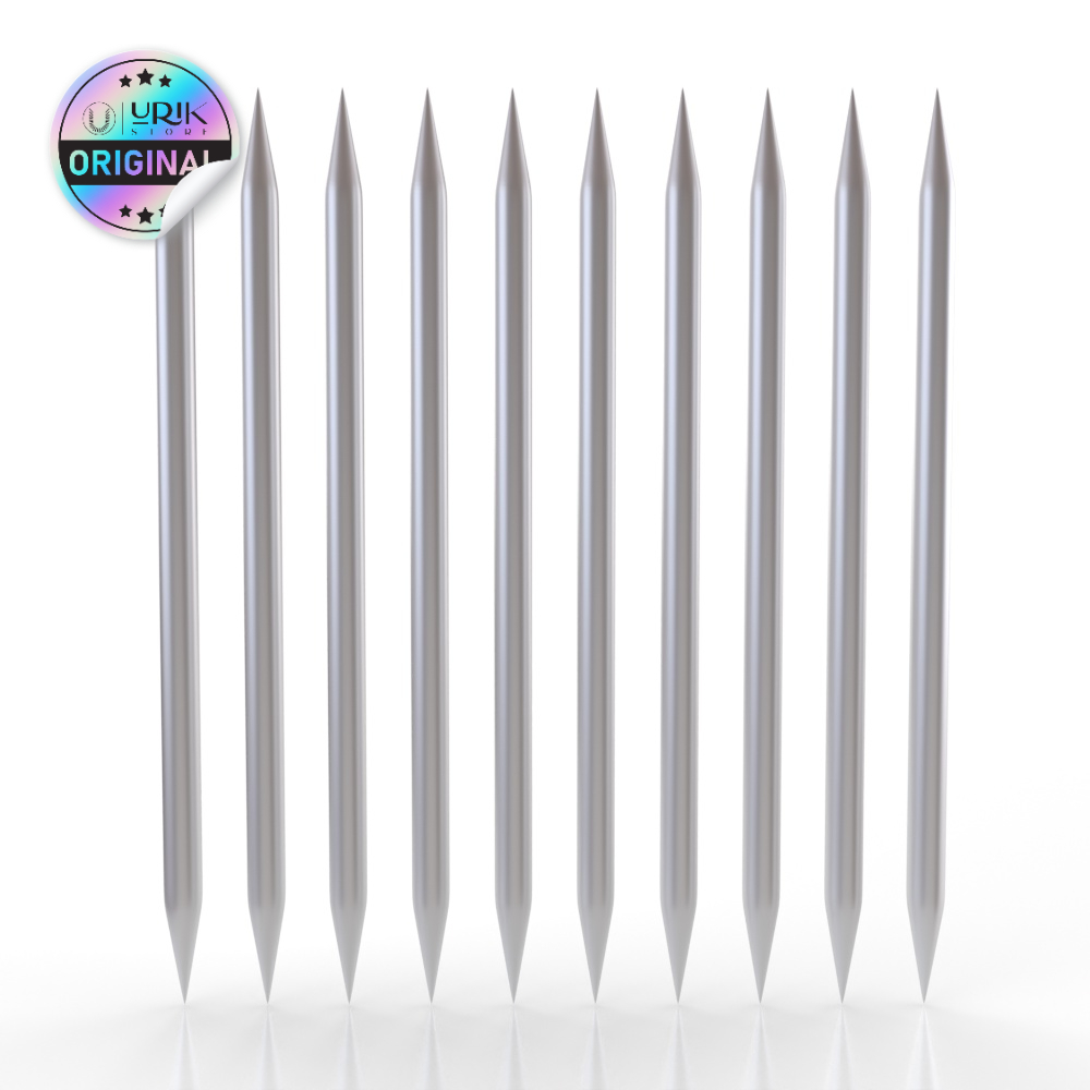 Kit Palito Ponta Dupla para Unhas Bella Inox Aço Inoxidável de Alta Precisão para Uso Profissional