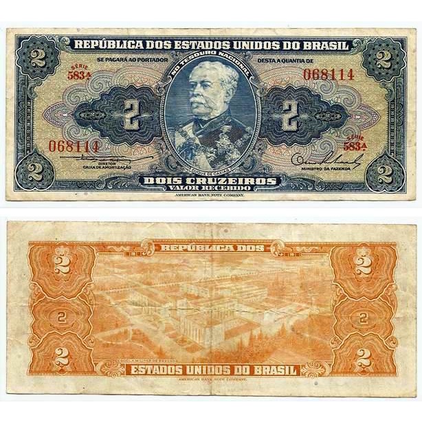 011 Cdl- Brasil Lote com 1 Cédula - Cr$.2,00 Cruzeiro 1955
