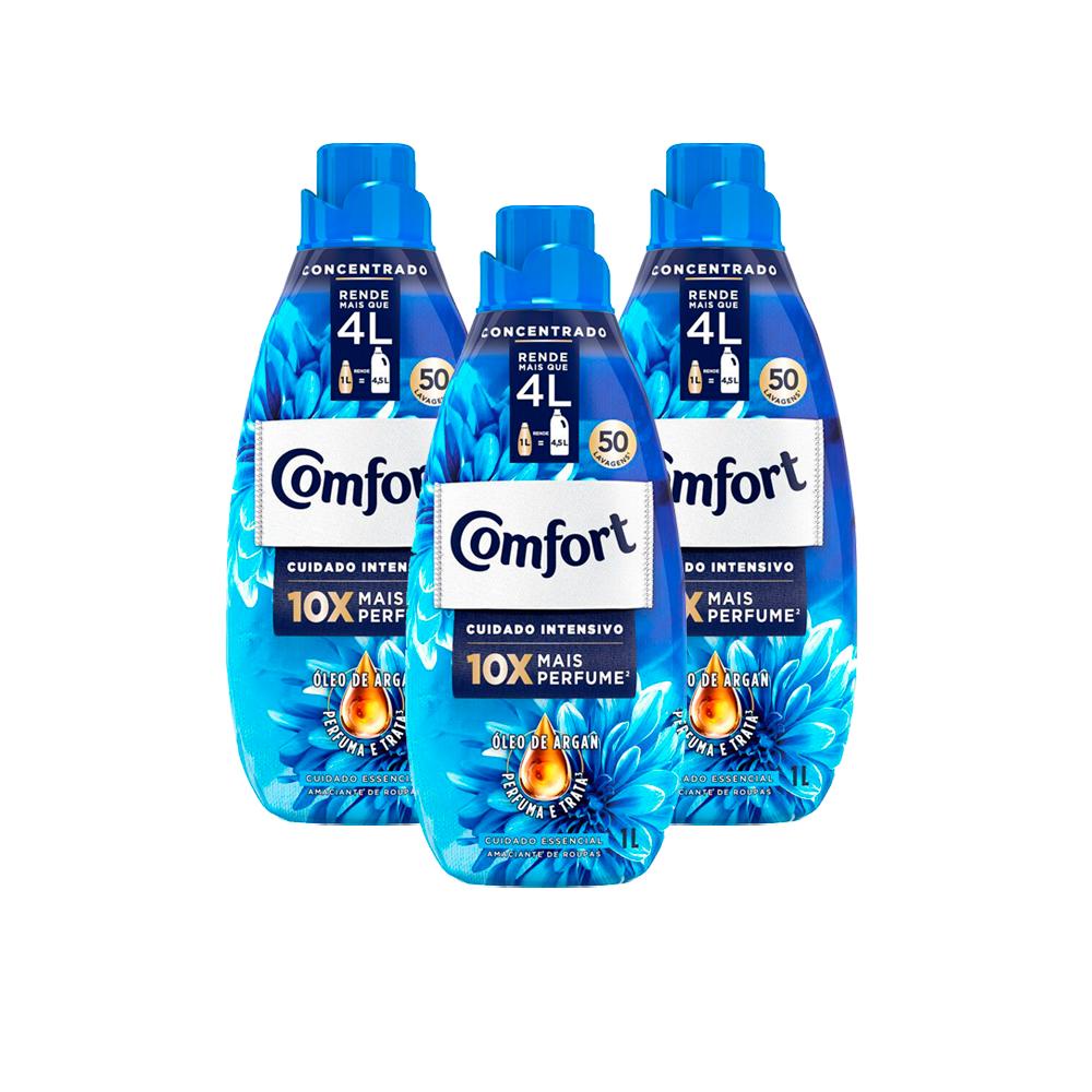 Kit 3 Amaciante Concentrado Comfort Intense Cuidado Essencial 1 Litro em Oferta na Shopee