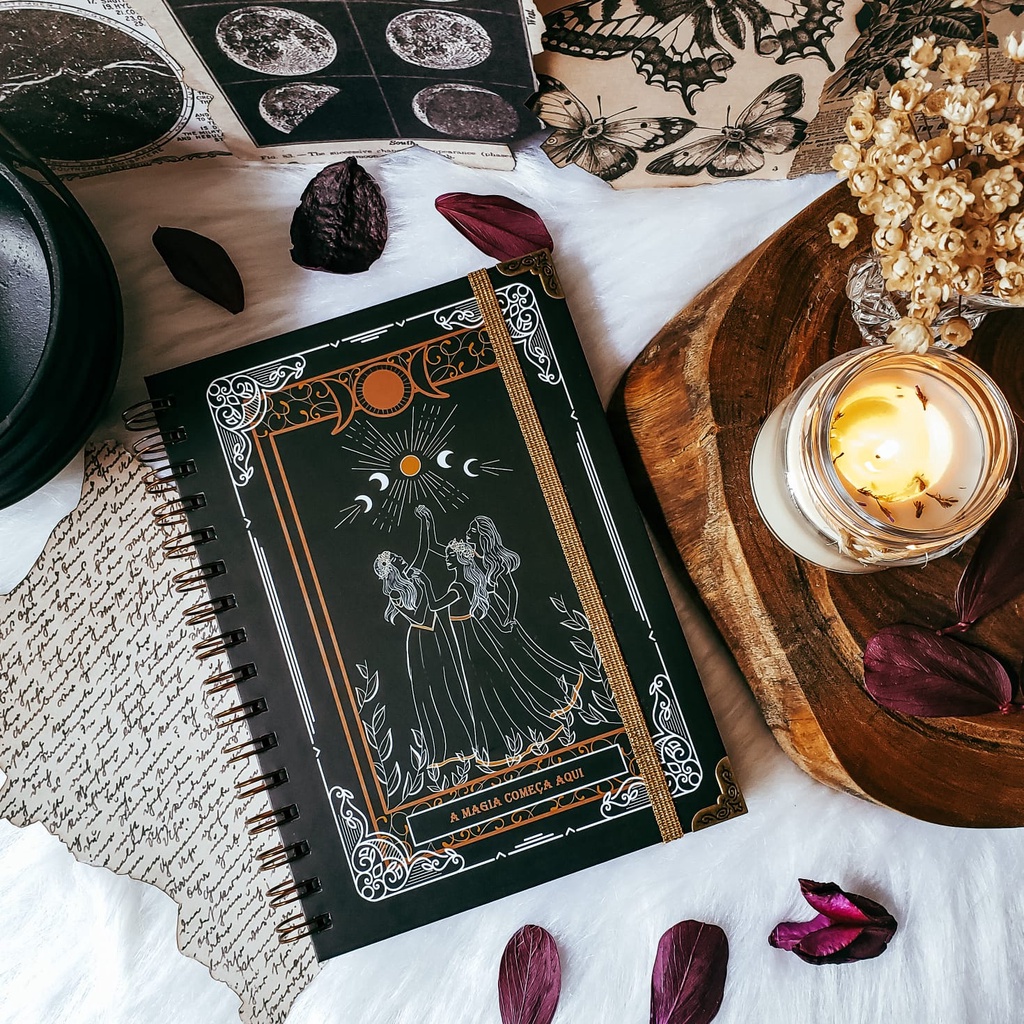 Caderno artesanal A5 80 folhas - Ninfas em Oferta na Shopee