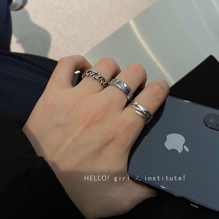 3 Pcs/Set Coreano Ins Creative Ring for Women Girl Retro Hip-hop Index Anéis De Dedo Jóias Acessórios