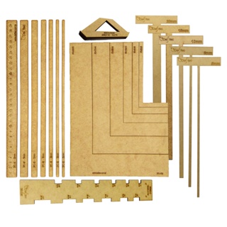 Kit 21 Peças Completo Encadernação Cartonagem Esquadros Regua T Fio de Cabelo Gabaritos Wire-o MDF em Oferta na Shopee