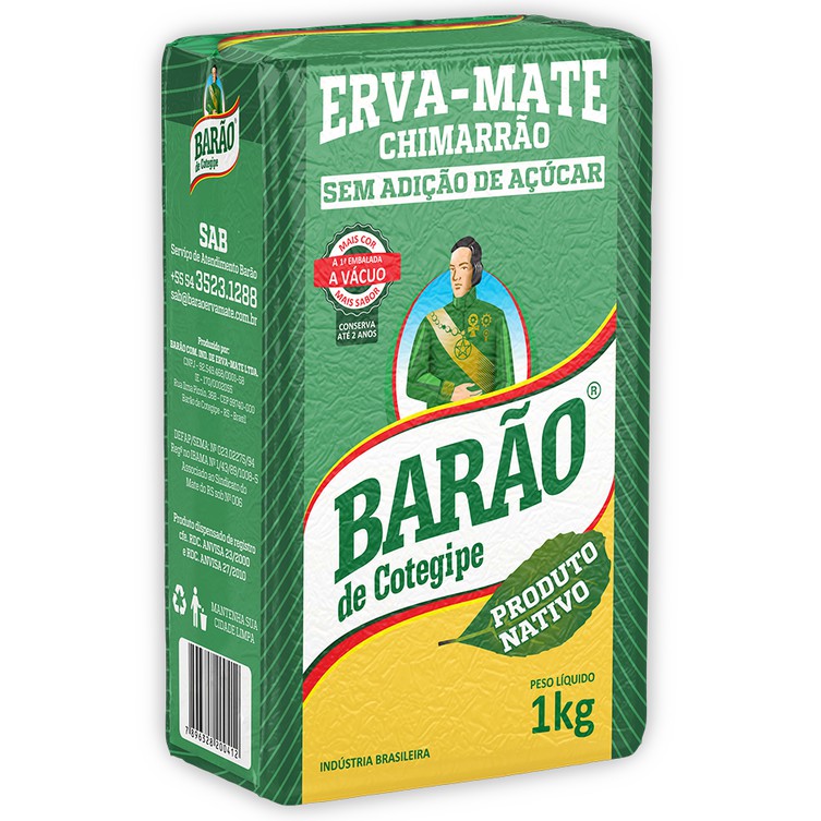 ERVA-MATE CHIMARRÃO BARÃO DE COTEGIPE RESERVA NATIVA 1KG  A VÁCUO
