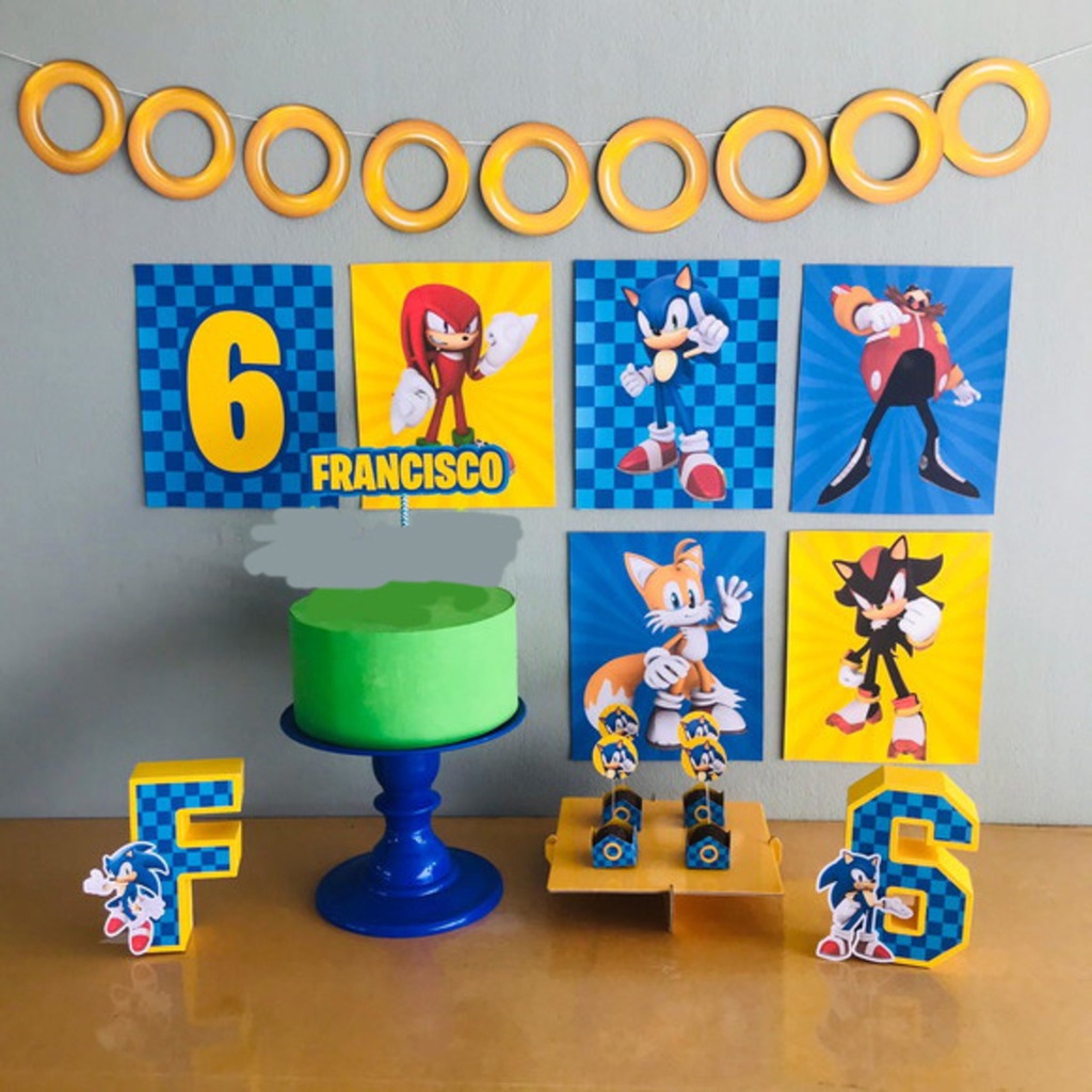Kit Festa Sonic papelaria personalizada