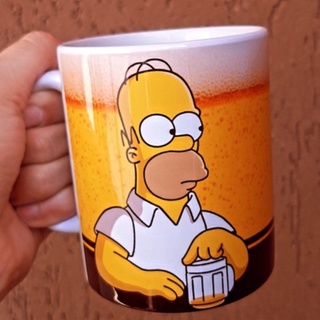 Caneca Homer Simpson Cerveja Personalizada de Cerâmica Porcelana - Presente Criativo