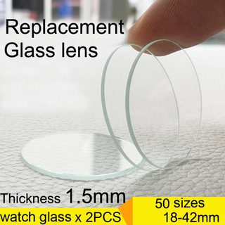 2 Pcs Relógio De Vidro De Espessura Plana 1.5 Milímetros Rodada Cristal 18mm-42mm Smartwatch Inteligente Lente Substituição Espelho Assista Ferramentas De Reparo