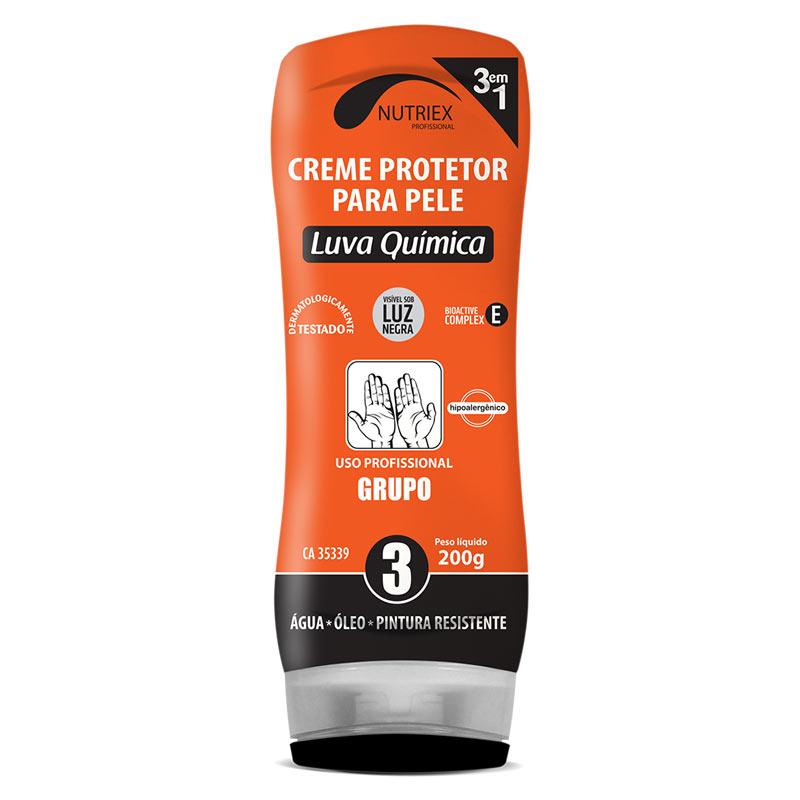 Creme Protetor para Mãos - Luva Química - Grupo 3 (Água - Óleos - Pintura) 200 GR Bisnaga NUTRIEX em Oferta na Shopee