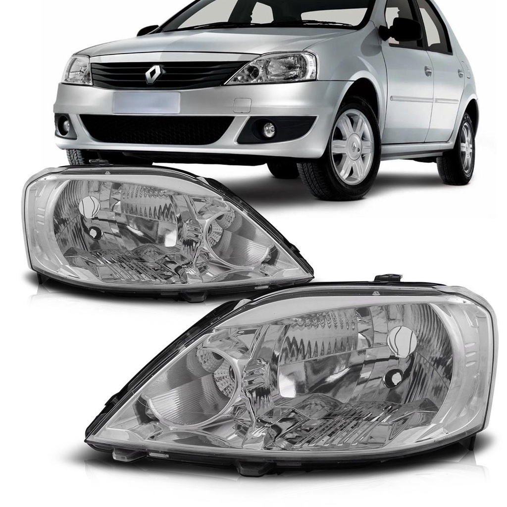 Farol Logan 2011 2012 2013 Cromado em Oferta na Shopee