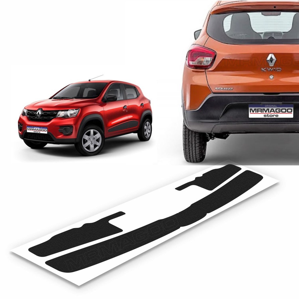 Soleira da Mala RENAULT KWID ATÉ 2025 - ZEN INTENSE OUTSIDER Adesivo Preto Fosco Acessórios MRMAGOO