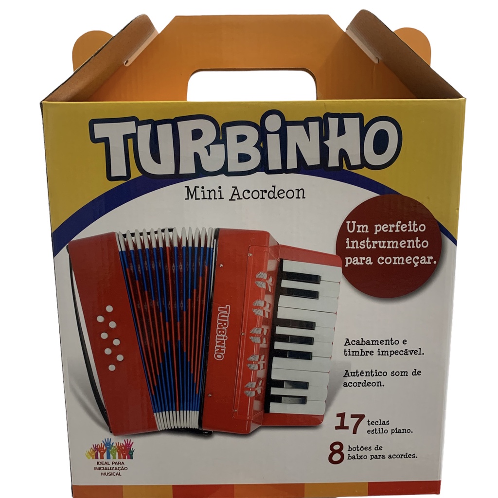 Acordeon sanfona turbinho 8 baixos 17 teclas instrumento musical piano  musicalização infantil varias cores | Shopee Brasil