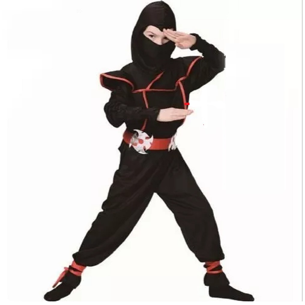 Fantasia Ninja Tecido Top Infantil + Espada Plastico A Pronta Entrega
