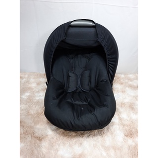Capa para Bebe Conforto com Capota Solar e Protetor de Cinto Preto Liso