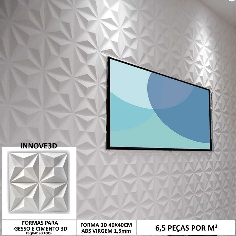 Forma 3d Gesso Mini Cullinans 4 Estrelas 40X40cm em ABS