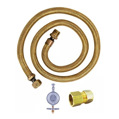 Kit Flexível 1,50m + Adaptador + Registo 1k Gás Glp Fogões