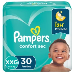Kit Fralda Pampers Confort Sec Mega Tamanho XXG com 240 unidades