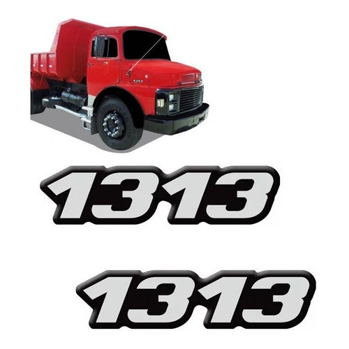 Emblema Adesivo Para Caminhão Mercedes Benz 1313 Par
