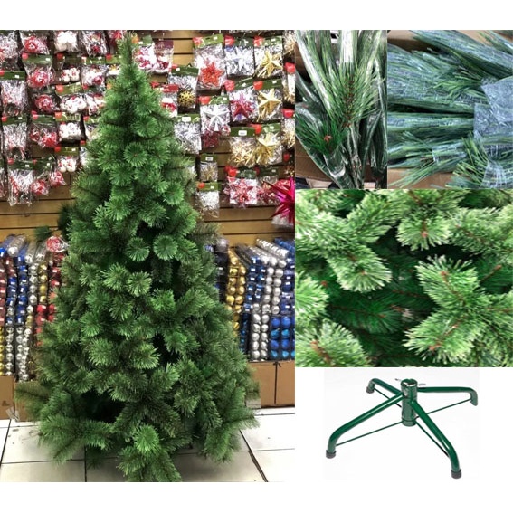 Árvore De Natal Pinheiro Modelo Luxo Verde Neve 1,50 Metros C/ 260Galhos |  Shopee Brasil