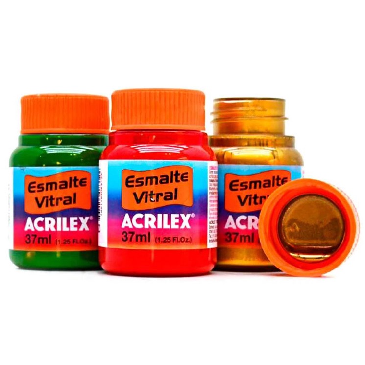 Tinta Esmalte Vitral Acrilex 37 Ml em Oferta na Shopee