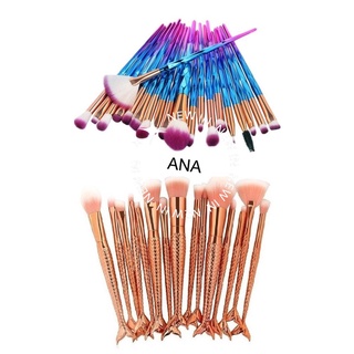 Kit de 20 Pinceis Grande + Kit de 10 Pinceis Sereia de Maquiagem Profissional Makeup