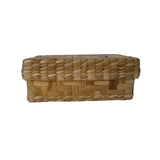 Caixa Cesta Organizadora Porta Joias Palha Taboa Natural 23x15x07