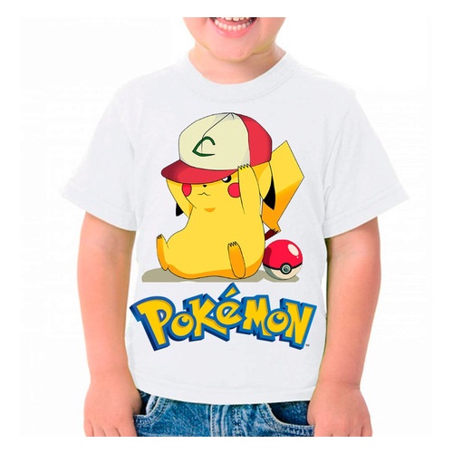 Camiseta Pokemon Pikachu Ash Boné Camisa Entrega Rapida